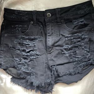 High Rise Festival Black Denim Shorts
